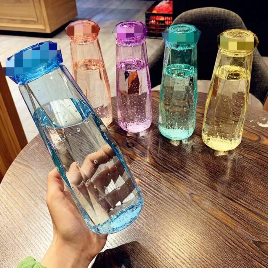 Hot-selling ins colorful crystal diamond cup gifts, creative diamond-shaped glass cups, couple's logo promotion new style
