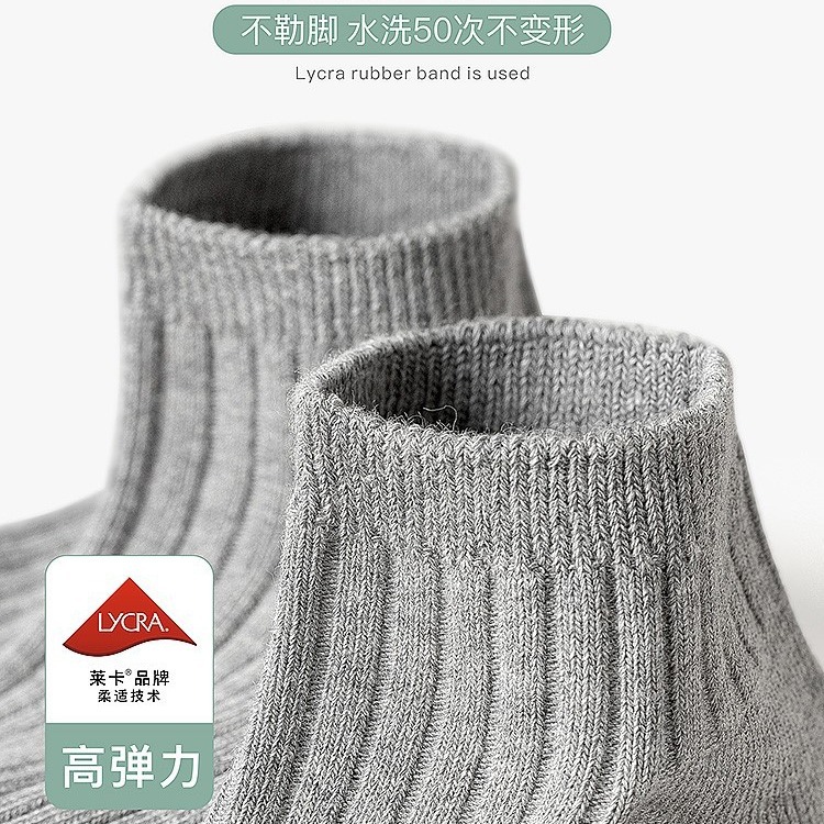 Men's cotton short-leg sports socks, thin cotton socks that don't smell your feet, spring, summer and autumn thin boat socks, black, white and gray solid color men's socks Specification image