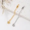 diy jewelry extension chain with 18K gold plating and zircon inlay, heart, four-leaf clover, star and small water drop tail Specification image