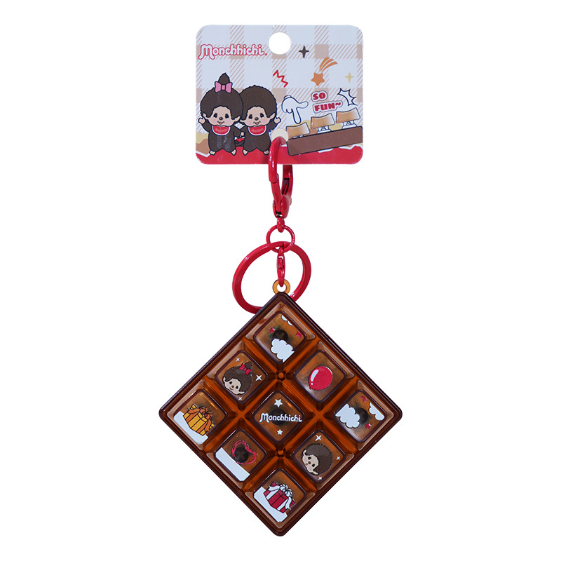 Authentic cute and fun 9-grid keyboard keychain, creative stress-relieving portable key toy, adorable schoolbag pendant for girls Item Picture