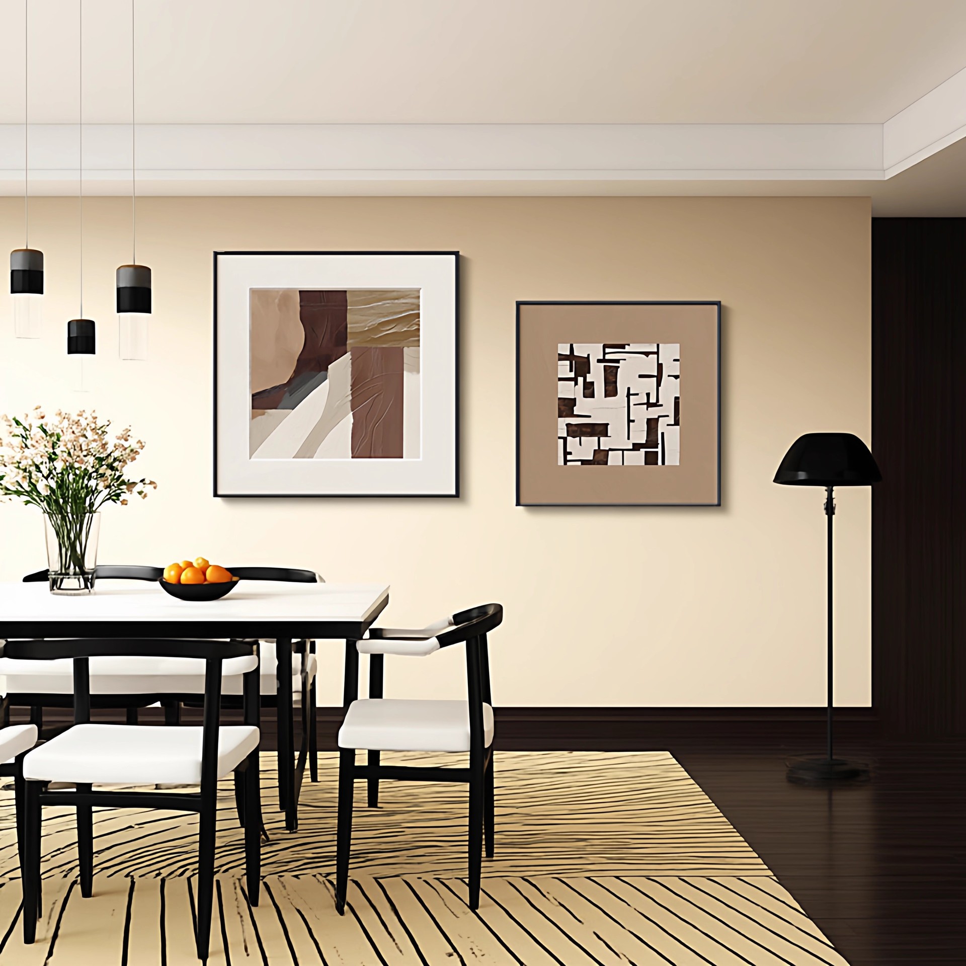 大圆餐桌电动/餐桌一整套/餐桌/桌子餐厅商用/岩板桌椅白底实物图