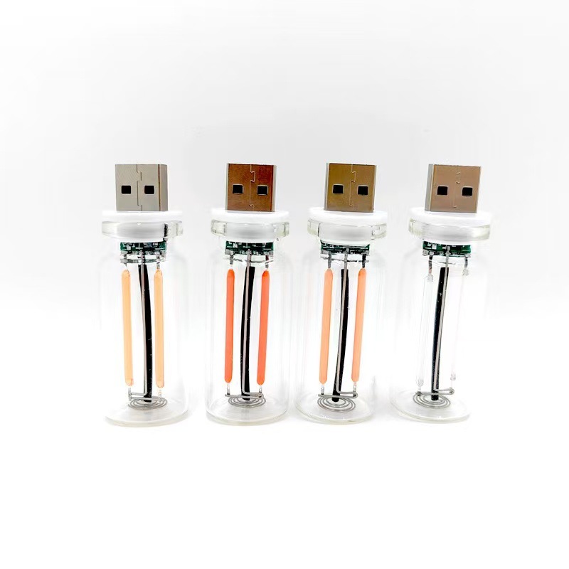 New cross-border USB mini night light, touch bedside car ambient light, ceramic LED glass light Item Picture