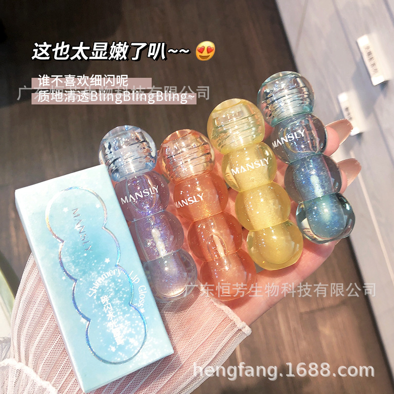 Mansili Sparkling Water Lip Gloss Moisturizes and hydrates, Shining and pearlescent. Cross-border makeup factory wholesale price for students details Picture