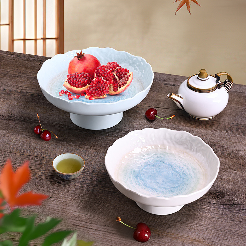 Customized melamine high-legged fruit plate, home living room dried fruit plate, Chinese tray, high-end dessert display, dim sum plate Customized melamine high-legged fruit plate, home living room dried fruit plate, Chinese tray, high-end dessert display, dim sum plate