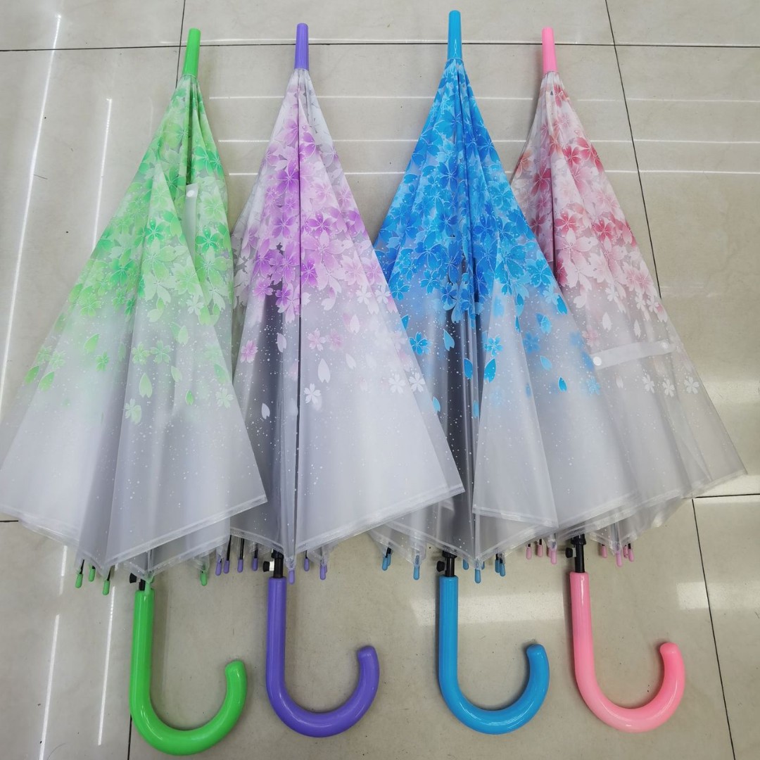 小清新EVA透明雨伞女士雨伞批货日本樱花伞磨砂塑料雨伞透明