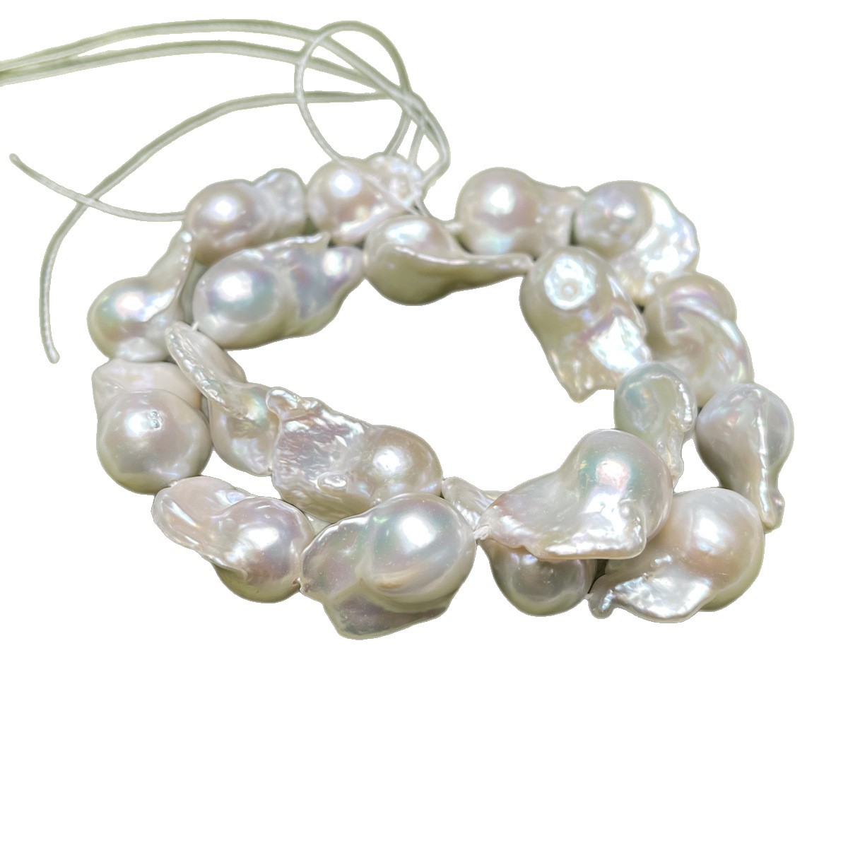 Bright freshwater pearls, approximately 14x20-15x25mm, Baroque irregular-shaped pearls, diy clothing necklaces, bracelets, half done Item Picture