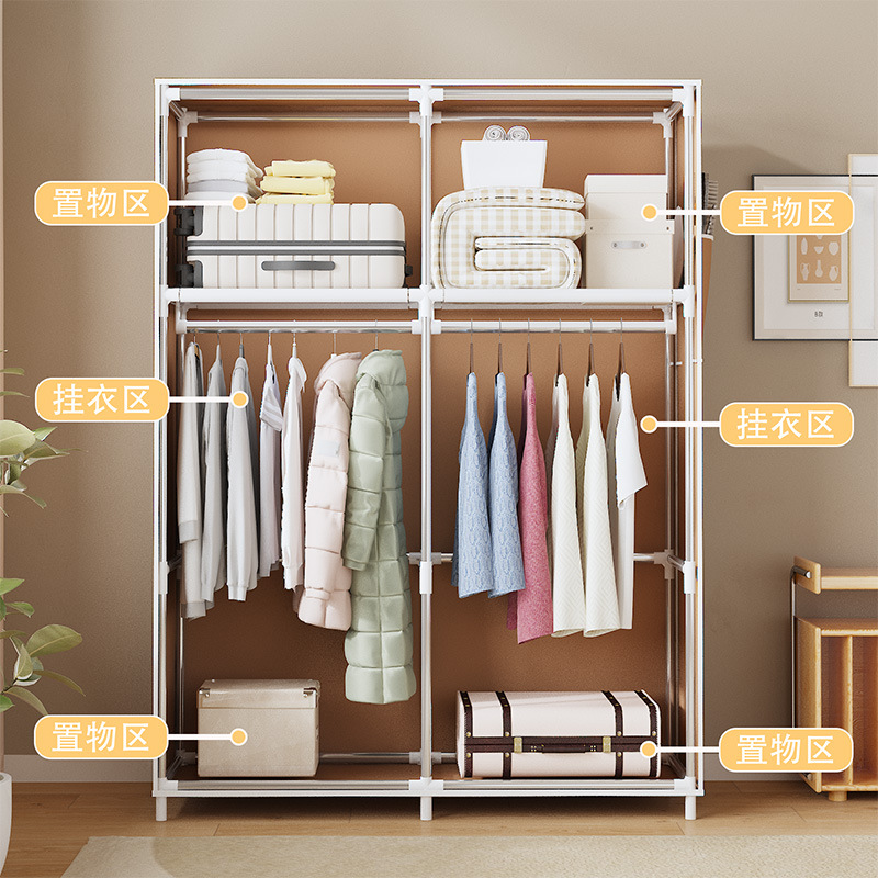 南美热销简易105款多功能防尘布衣柜家居卧室衣橱柜DIY组装收纳柜详情图3
