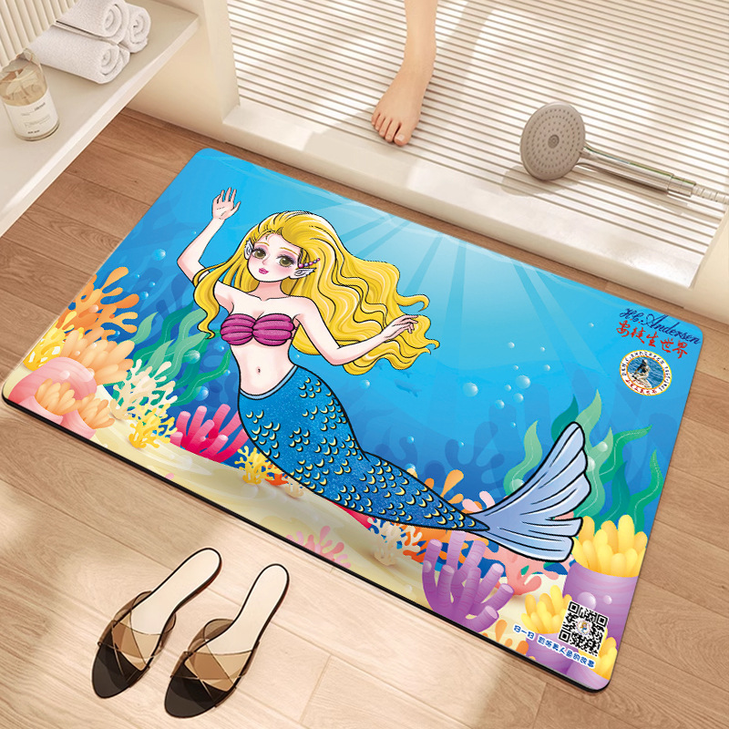 卫生间滑垫硅藻泥软垫家用厕所吸水垫入户地毯厕所脚垫批发