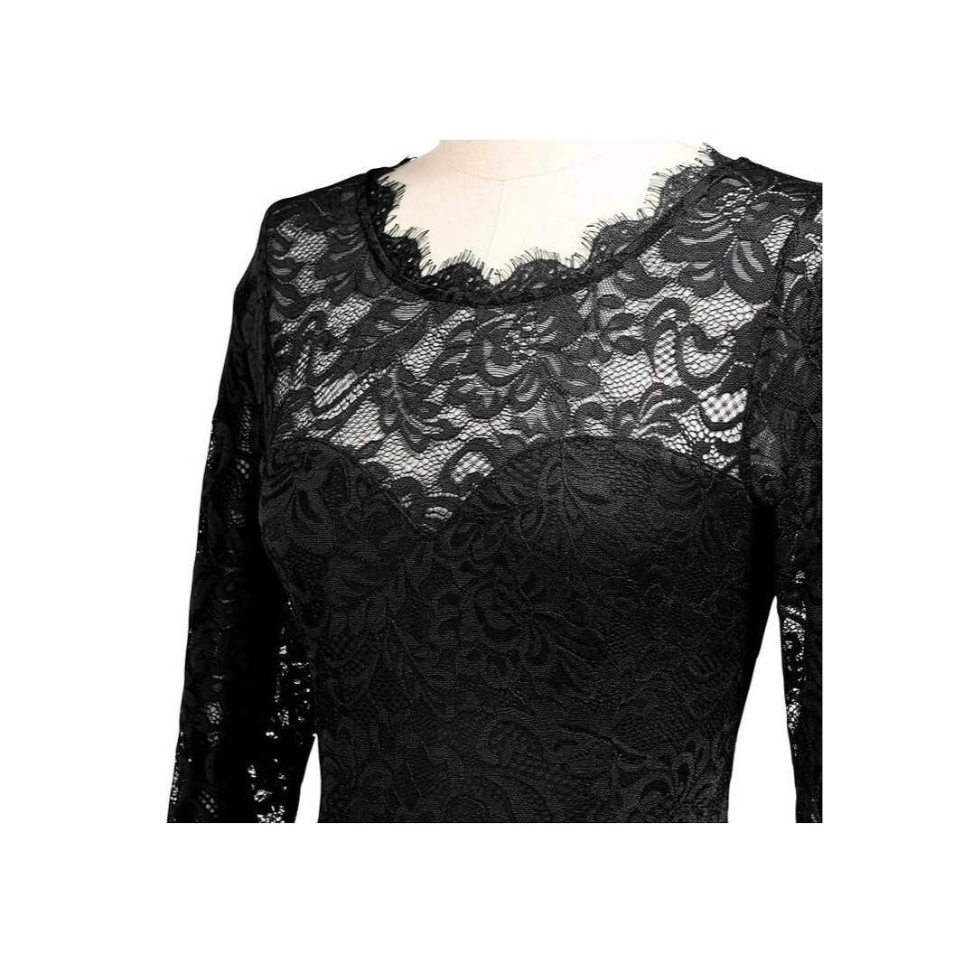 European station patchwork chiffon dress, round-neck lace long dress, evening dress for women Application Scenario
