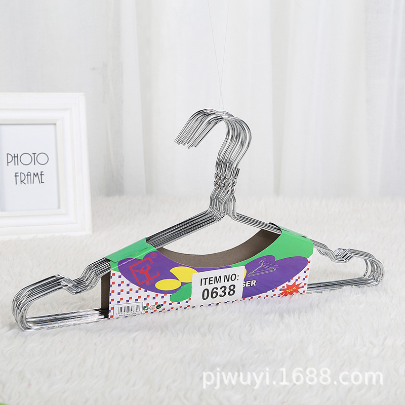 成人加粗铁丝衣架铁丝电镀不锈钢色家用衣挂防滑衣撑产品图