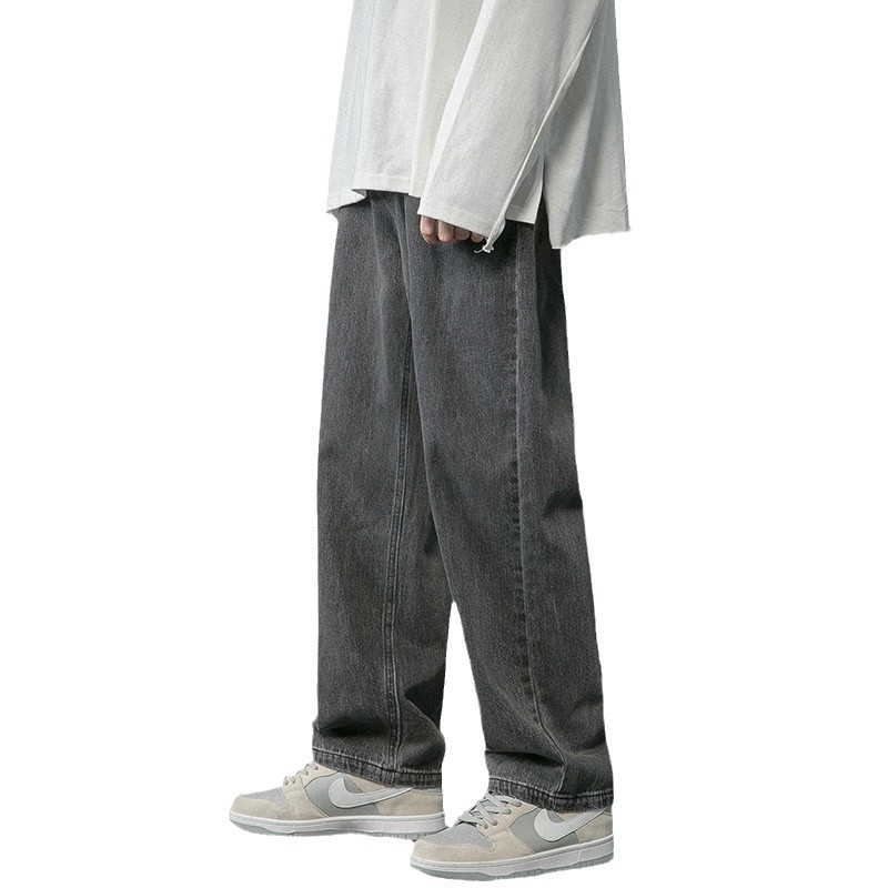 男士牛仔裤薄款/男士修身牛仔裤的夏天/牛子裤男士潮流/牛仔裤/牛仔裤加绒白底实物图