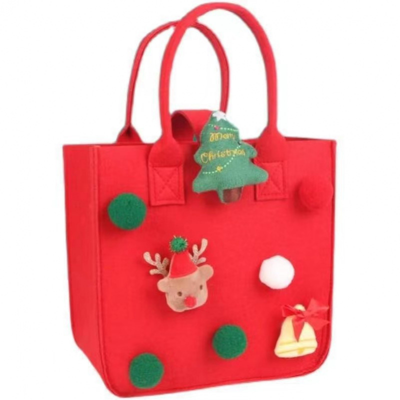 Cross-border Christmas hand-held bag felt gift bag, exquisite appearance, Christmas packaging, hand-held felt bag, Christmas Application Scenario
