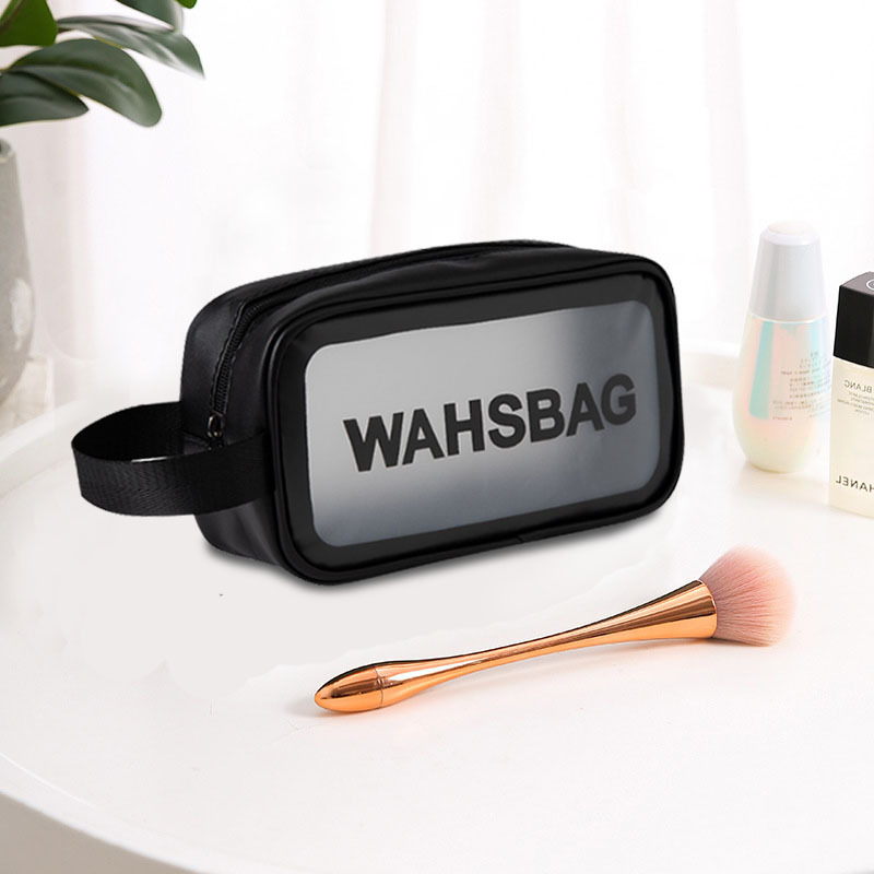 pvc large-capacity toiletry bag, travel portable, hand-held, semi-transparent matte waterproof toiletry storage bag, makeup bag for women