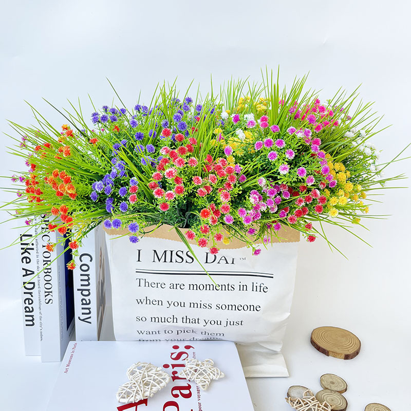 仿真花DIY发饰配件/假花/5朵塑膠花/仿真花/假花批发细节图