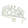 Cross-border full-diamond crown headwear BIRTHDAYGIRL English letter heart alloy crown Birthday Girl party crown Application Scenario