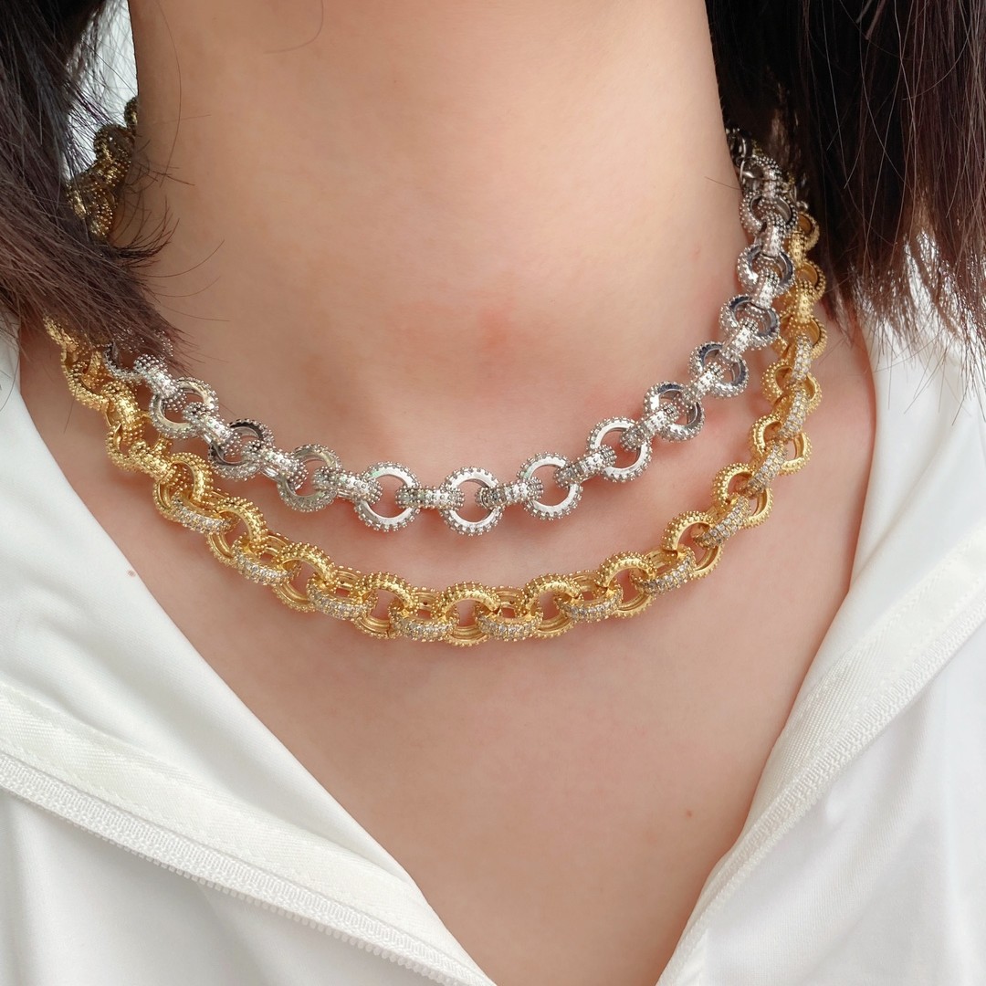 European and American metal thick chain men's and women's simple and versatile necklaces, AliExpress cross-border e-commerce bestsellers wholesale full figure