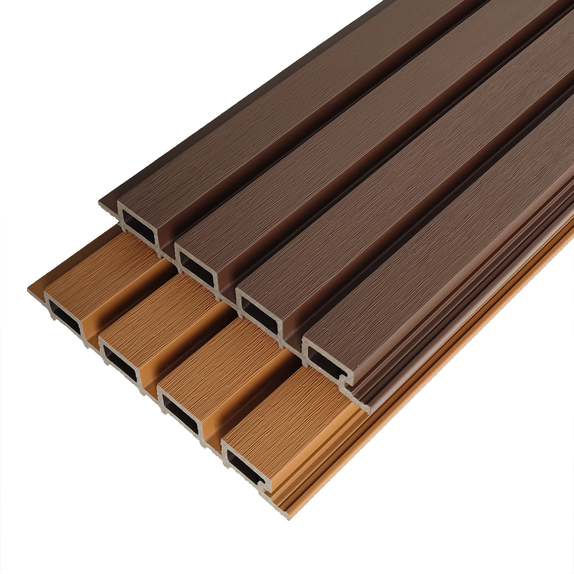 wpc grating wood-plastic Great Wall board, second-generation co-extruded wood-plastic wall panel, wood-plastic fence, outdoor courtyard Item Picture