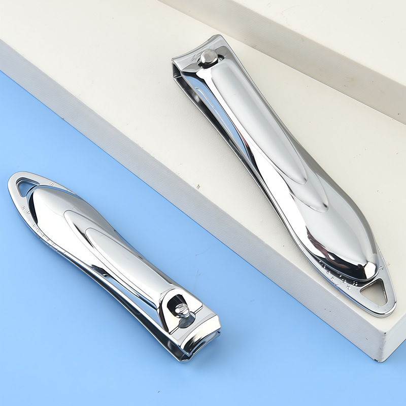 批发指甲刀修甲刀指甲剪银色高档碳钢美甲工具套装带磨甲器指甲钳                              产品图