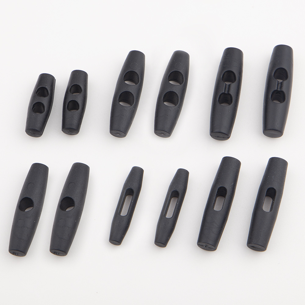 厂家供应优质箱包配件塑料绳扣单双孔橄榄扣 三孔片细节图