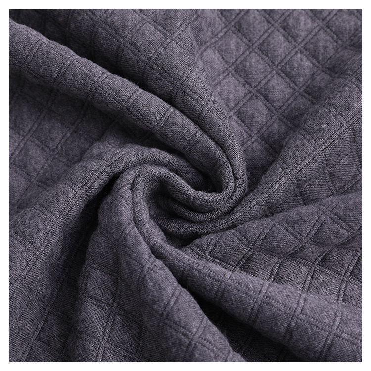 In stock 32s air layer jacquard fabric, diamond-shaped polyester checkered jacquard fabric, warm baby and children's crawling clothing fabric Application Scenario