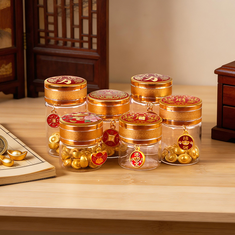 Tuobang Longchuan Gold Bean Storage Bottle, Wish Bottle, Decorative Small Ornaments, Mini Fortune Glass, Money Attracting Bottle, Gold Storage Sealed Empty bottle Specification image