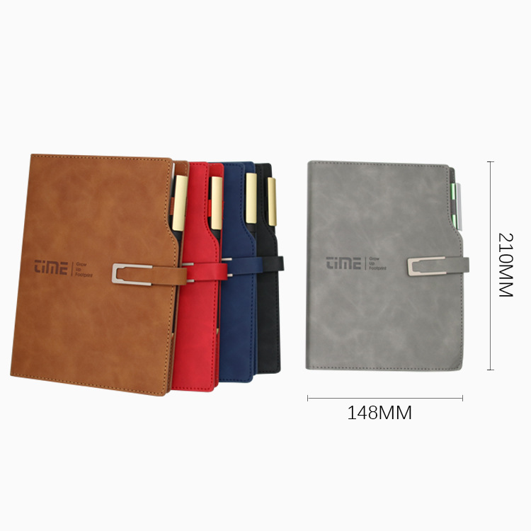 Yalong Cross-border's best-selling 5-color A5 leather cover 80g high-quality offset paper student work grid notebook Item Picture