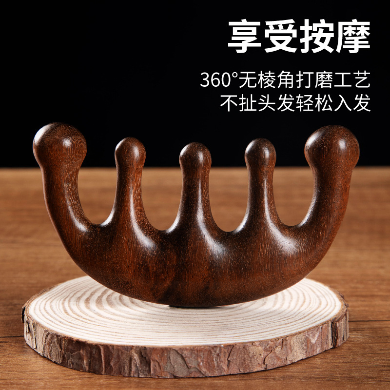 Multi-functional wooden massage comb, massage hair care and neck protection comb, portable hair combing wonder Specification image