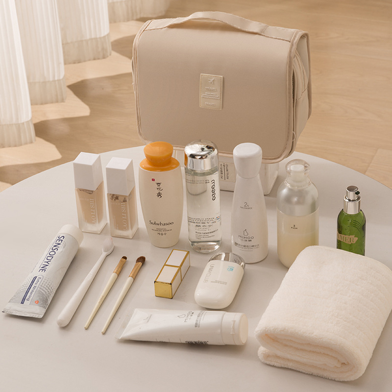 新款韩版防水旅行大容量收纳包 便携出差手提男女挂钩洗漱化妆包产品图