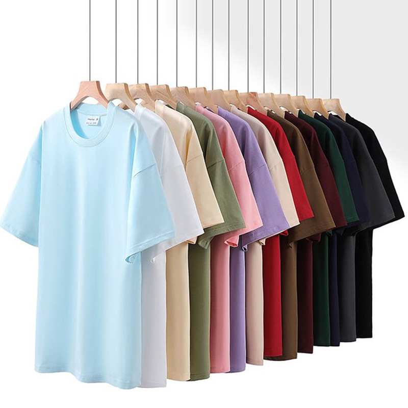 250G short-sleeved T-shirt, men's summer pure cotton T-shirt, men's round-neck base layer shirt, men's and women's work clothes with printed words and logos