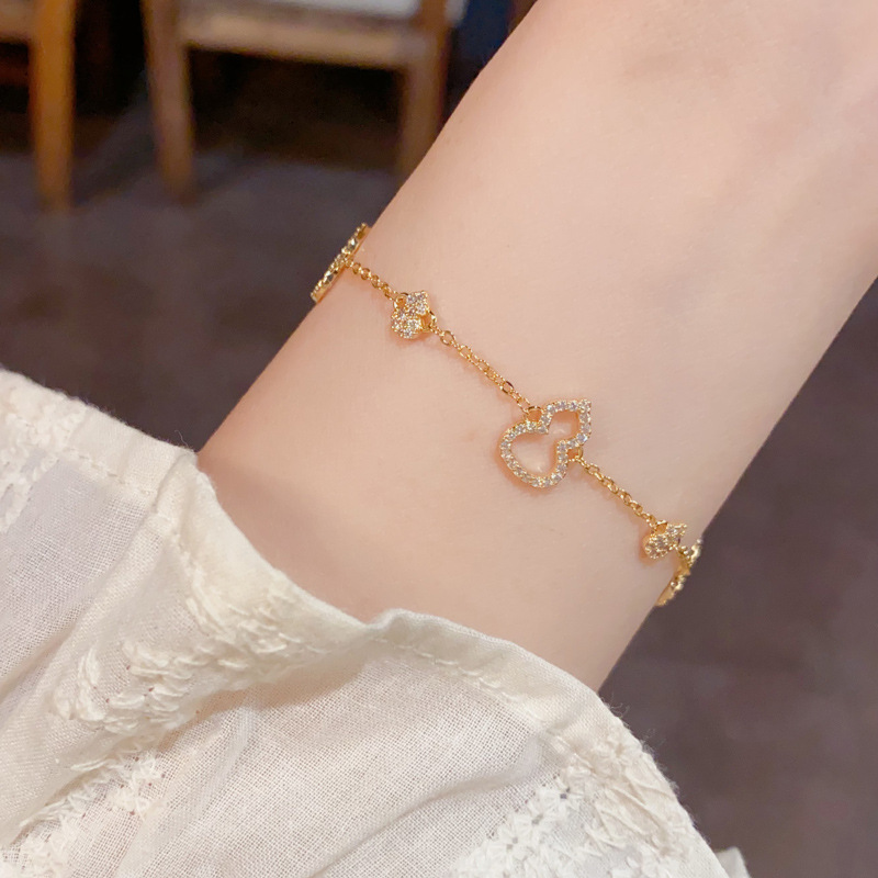 小众时尚设计感满钻葫芦手链女精致轻奢百 搭超闪手饰饰品源头厂家