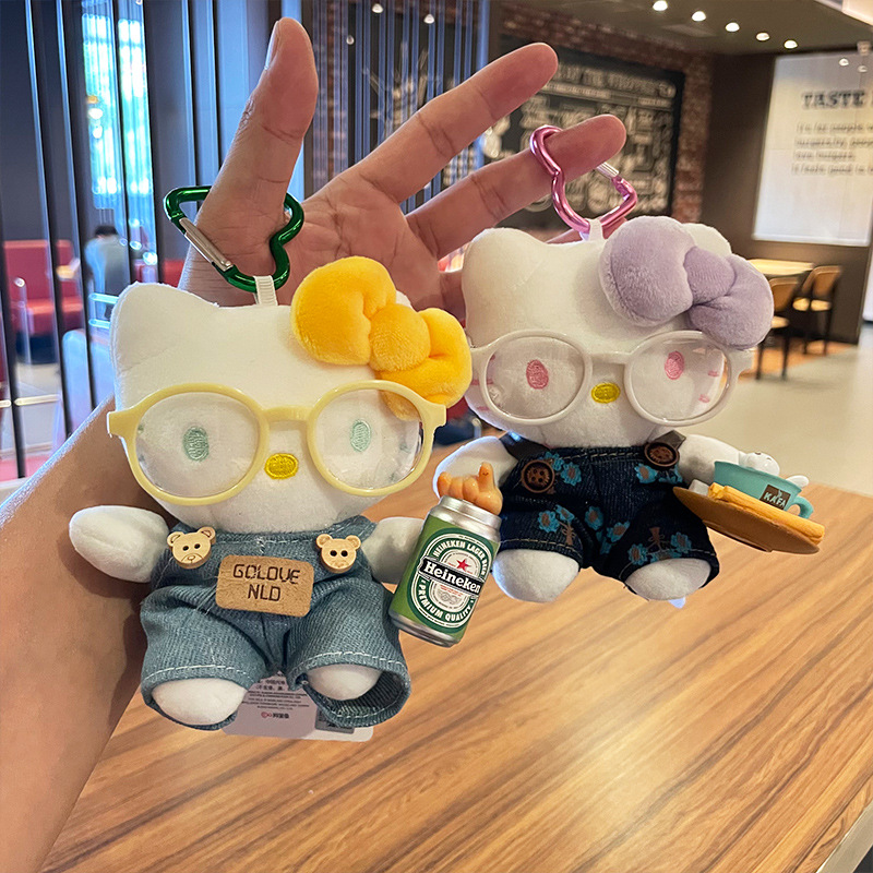 hellokitty small pendant, plush toy, bag pendant, cute kitty genuine keychain pendant Specification image