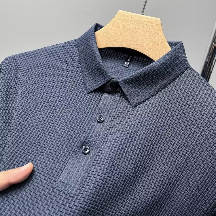 Ice silk T-shirt men's summer business high-end solid color cheap top, mesh fabric short-sleeved shirt cross-border wholesale Application Scenario
