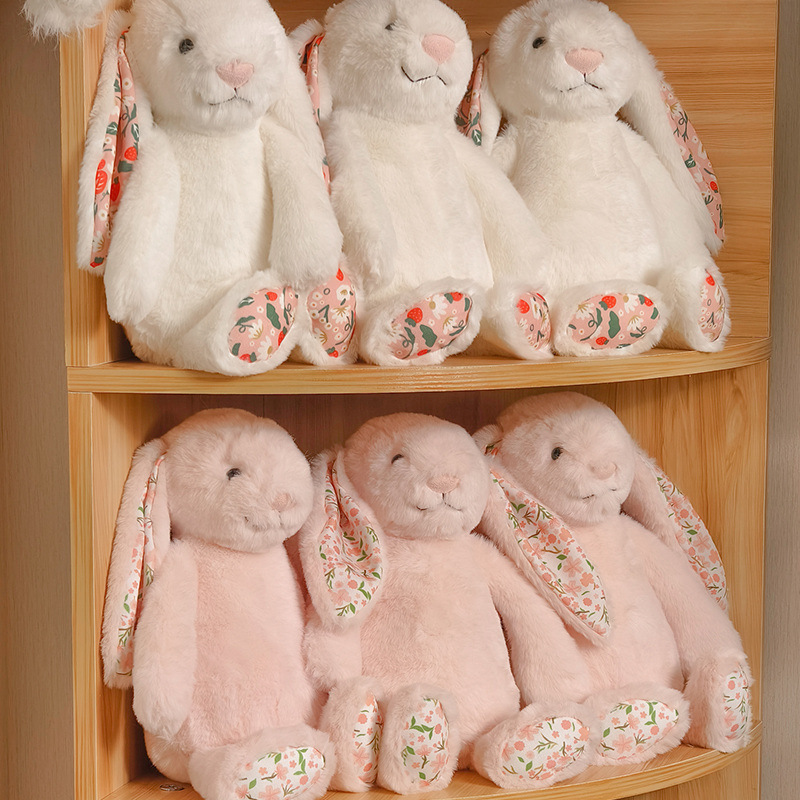 Manufacturer's new wholesale Bonnie Little Rabbit plush toy, floral fabric, ear-hanging rabbit toy, cross-border doll gift, sleep companion Application Scenario
