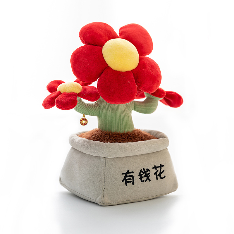趣味盆栽玩偶有钱花饰亿花发财树仿真毛绒玩具办公室桌面装饰摆件 Item Picture