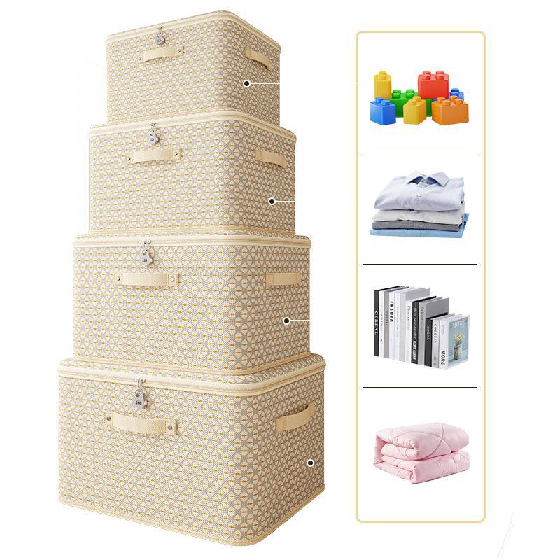 Password storage box with lock, home wardrobe, clothes, quilts, toy organization box, foldable storage box, a magic tool