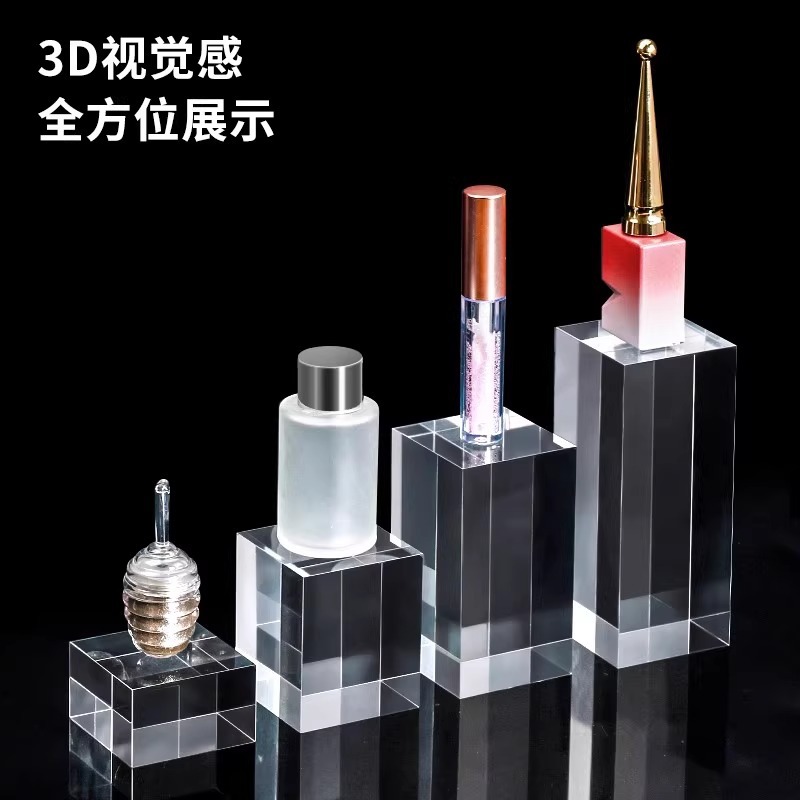 亚克力方块正方体底座水晶模型展示台增高底托首饰透明陈列架定制细节图