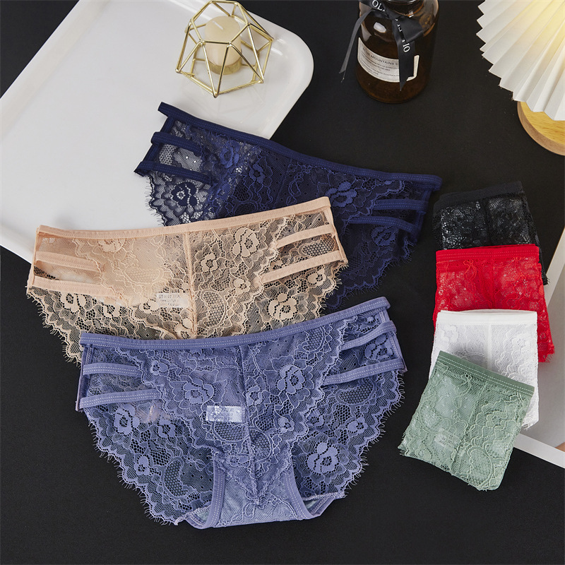 Best-selling women's lace-trimmed underwear with sexy bow, graphene antibacterial crotch, cutout, high elasticity and low waist, 7606# Application Scenario