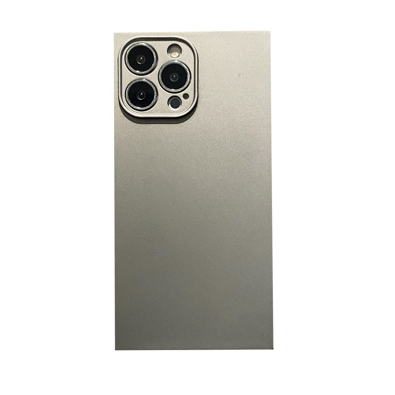 Space silver gray solid color is suitable for iphone17promax 16/15 Apple phone cases. 14pro square 13 soft case Item Picture