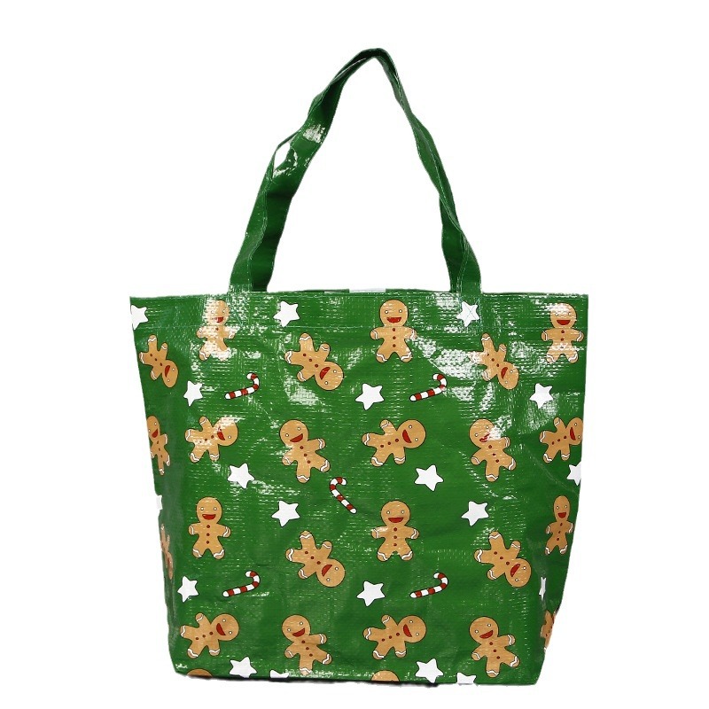 pp编织手提袋订制印刷logo定做覆膜pe编织袋可带魔术贴白底实物图