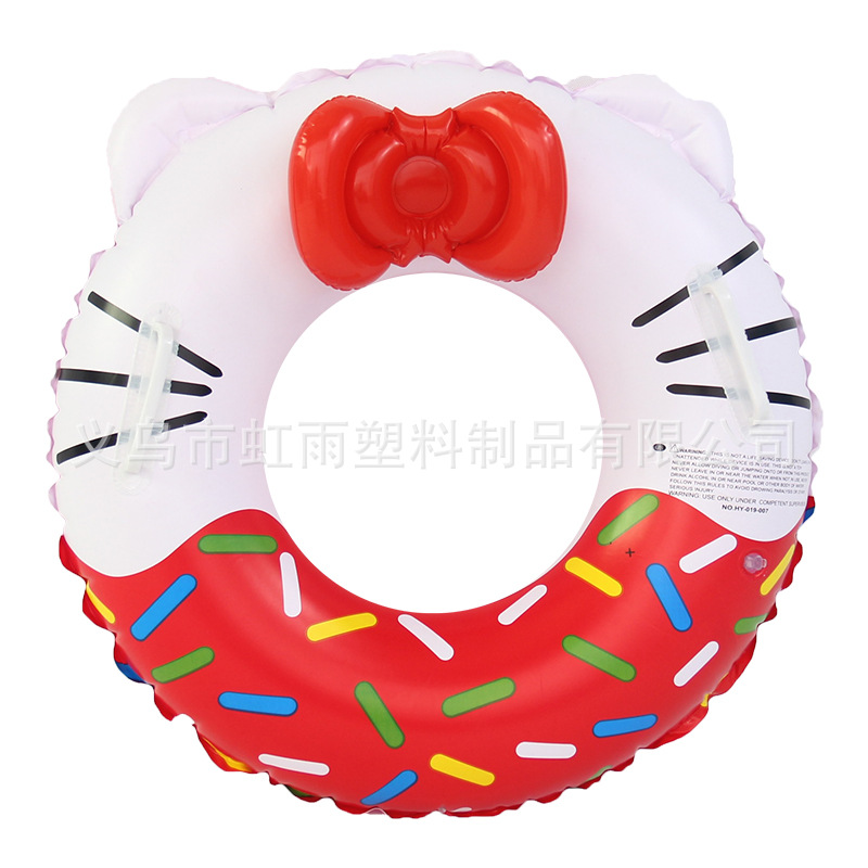 Minnie circle inflatable KT cat swimming ring, children's PVC Hello Kitty swimming ring, pink armrest ring with bow Item Picture