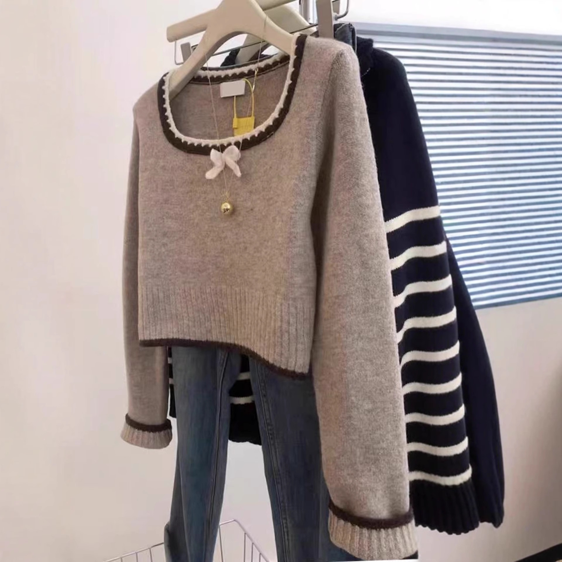 毛衣/打底衫高领/打底针织毛衣/毛衣女宽松韩版/羊绒衫产品图