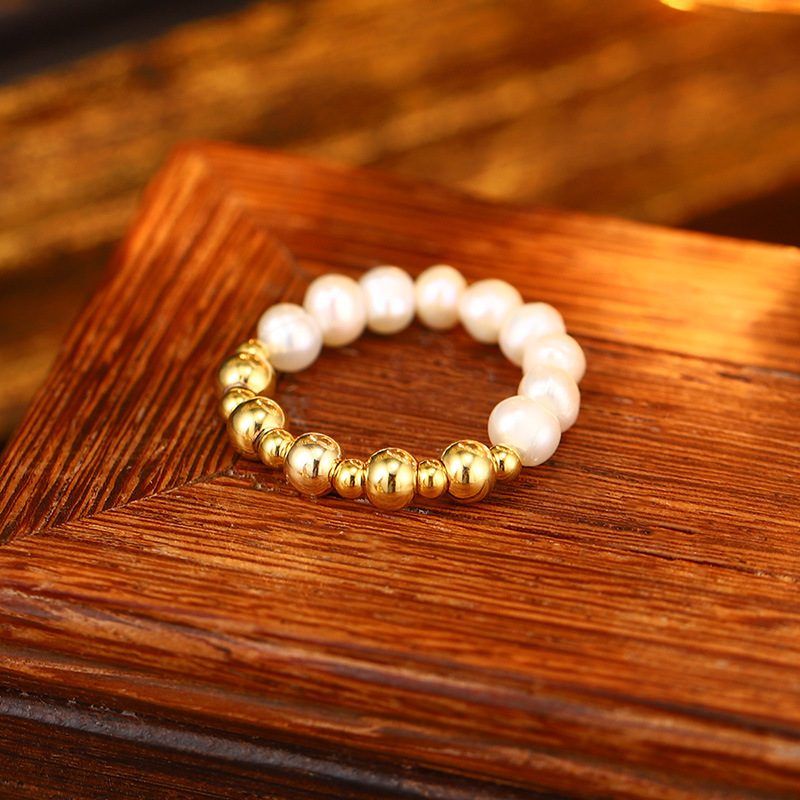 Wholesale of summer new butterfly natural pearl rings with a niche and high-end design, the same style as those on Xiaohongshu details Picture