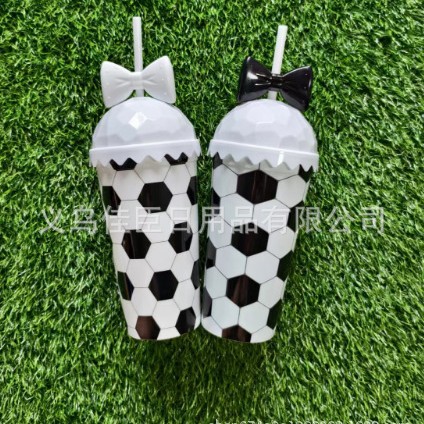 2026 World Cup Creative football patterned theme plastic cup souvenirs Cross-border sports souvenirs for boys and girls