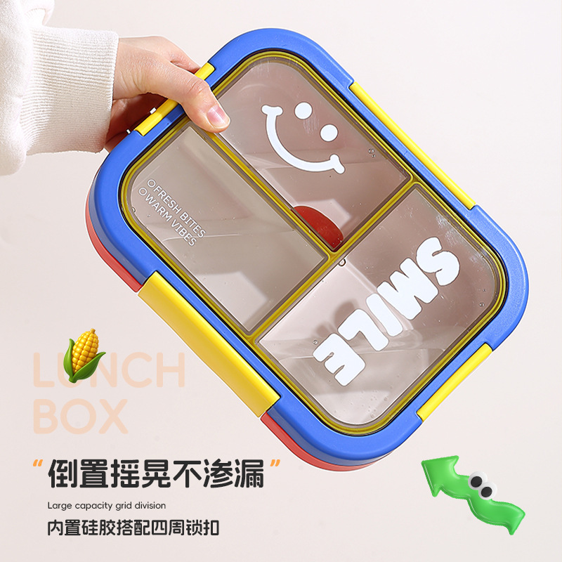 Cross-border compartments for lunch boxes, microwave oven-safe, food-grade bento boxes with tableware, student lunch boxes, children's lunch boxes Specification image
