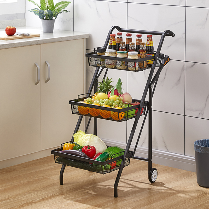 Storage rack, movable and extendable trolley, kitchen organizing, no installation required, storage rack, cross-border Amazon