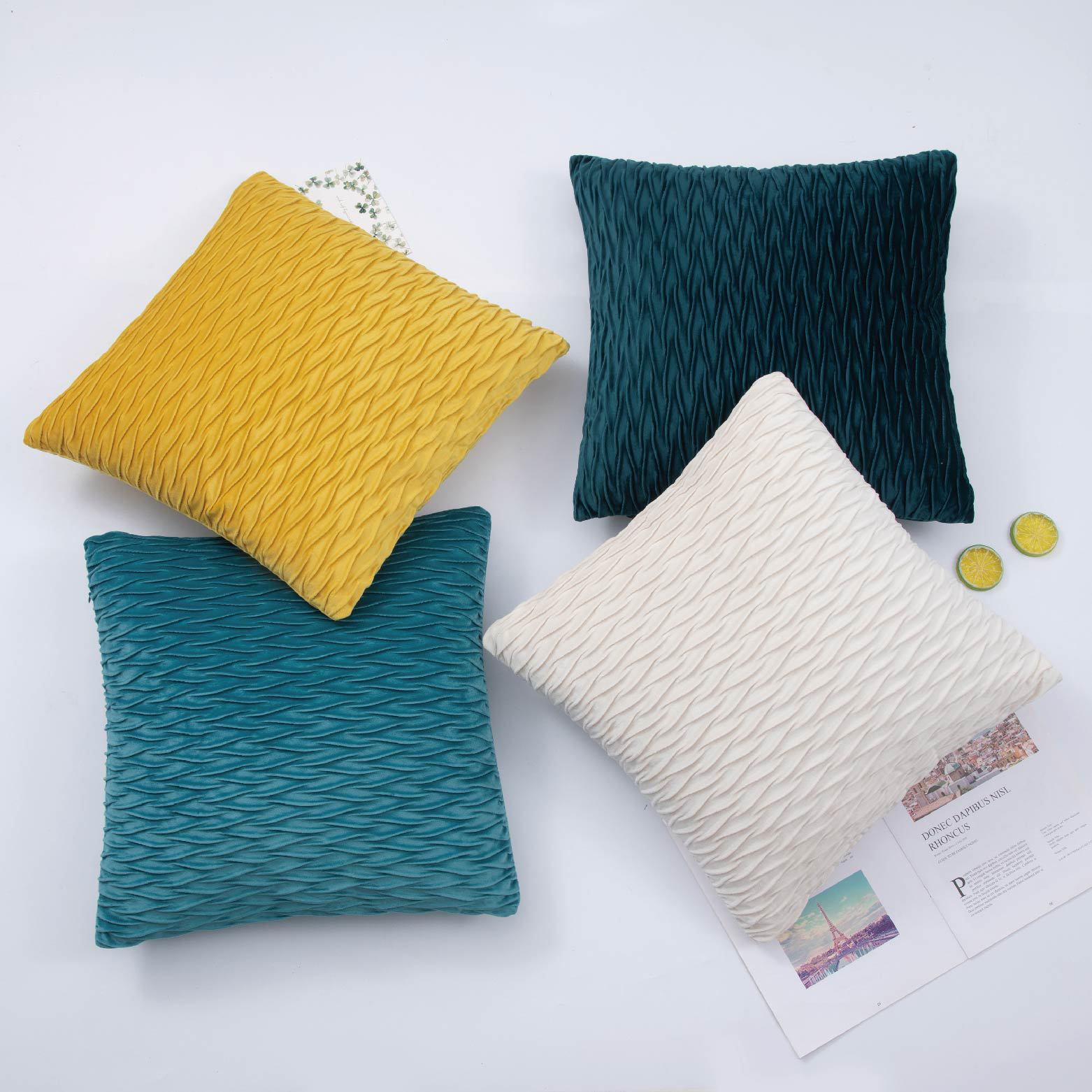 Ins Nordic Scissor-Patterned Velvet Throw Pillows, Amazon Solid-Color Cushions, Bedside Cushions, Sofa Pillowcase Customization details Picture
