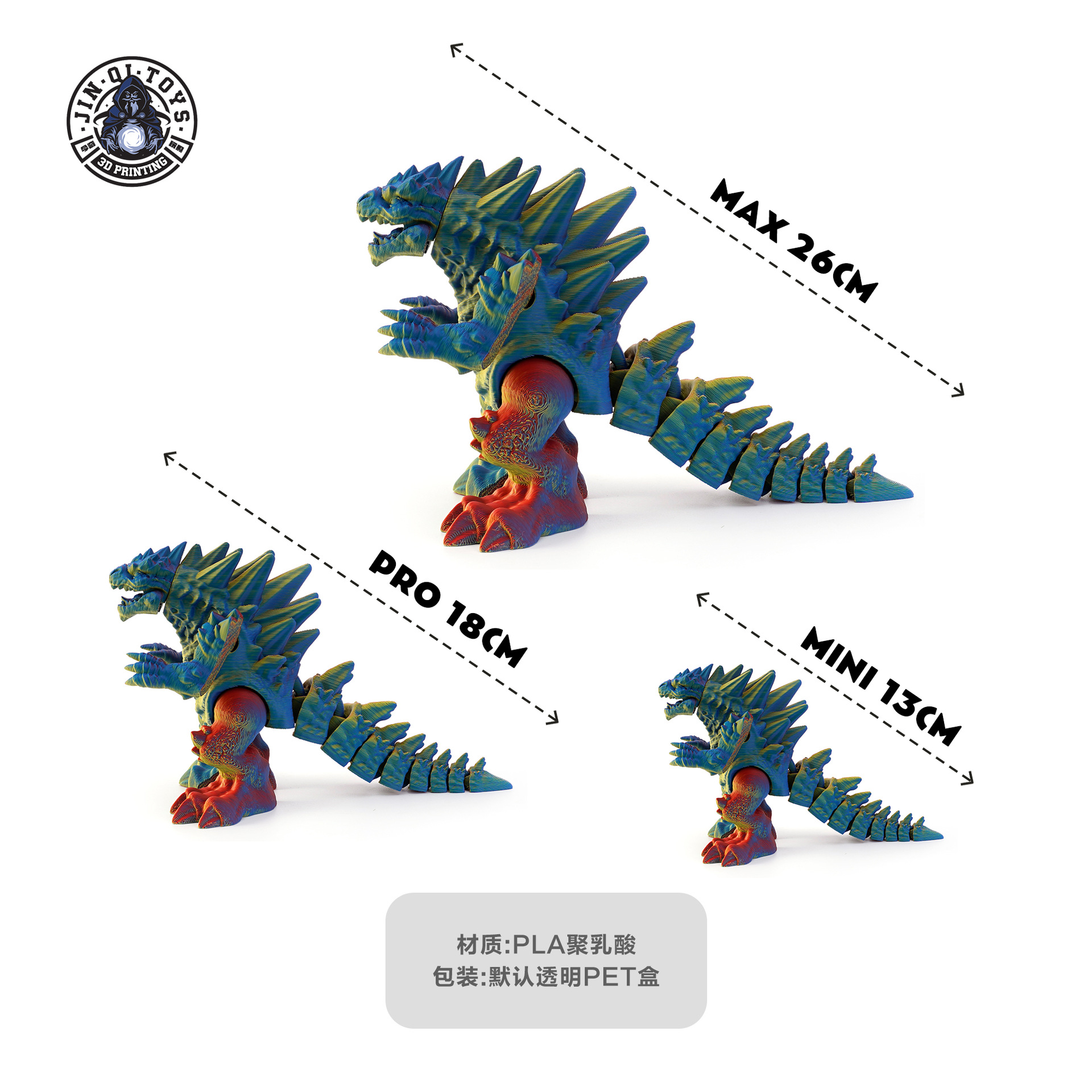 3D printed cross-border best-selling frosty Godzilla tabletop ornaments, transformable figurines, gifts, and trendy handicrafts for boys Application Scenario