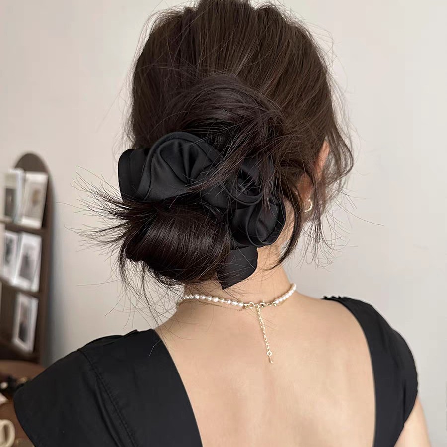 Xu Me Dazzleng Zhao Lusi's same simple and elegant large-sized hair tie and hair accessory, with a high-end feminine look Specification image