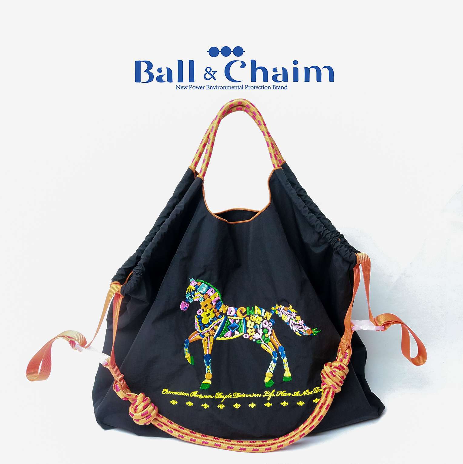 Summer versatile Japanese shopping bags, women's BallChain bag, large-capacity single-shoulder bag, embroidered bag, small bag, crossbody bag details Picture
