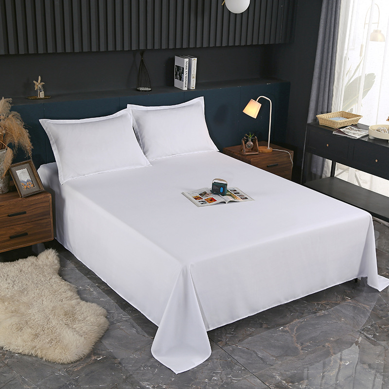White four-piece set for homestay, hotel linen, bed sheets and duvet covers, three-piece set, thickened bedding for hotel Item Picture